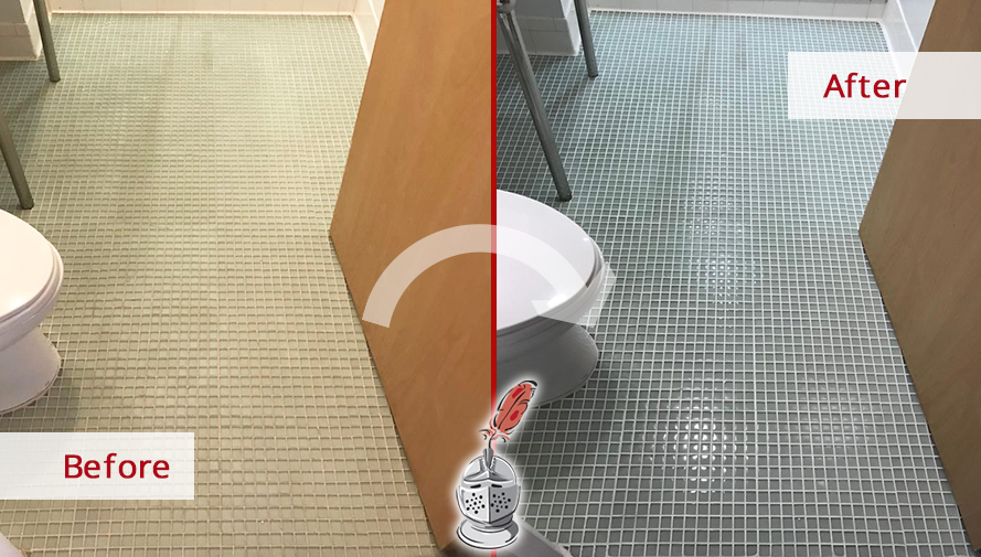 Before and After Picture of a Grout Sealing Service in Manhattanville, NY