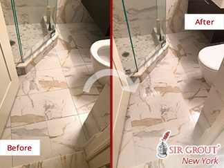 Before and After Picture of a Hard Surface Restoration Service in Upper West Side, New York