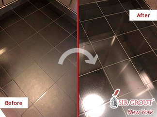 Before and After Picture of a Granite Polishing in Manhattan, NY