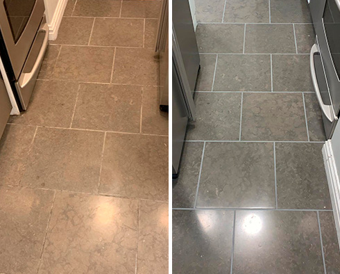  Floor Before and After a Stone Honing in Manhattan, NY