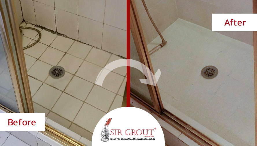 Family Avoids Costly Renovation with a Grout Recoloring on their 50 Year Old Bathroom in Chelsea