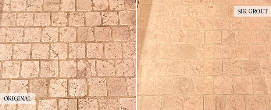 Floor Before and After a Remarkable Stone Cleaning in Manhattan, NY