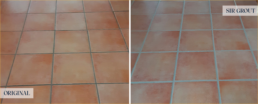 Floor Before and After a Superb Grout Sealing in Chelsea, NY