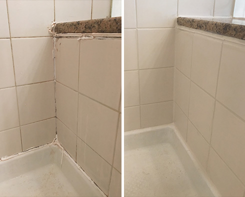 Bathroom Walls Before and After Our Lincoln Square Caulking Services