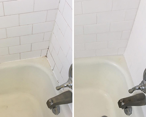 Bathtub Before and After Our Chelsea Caulking Service