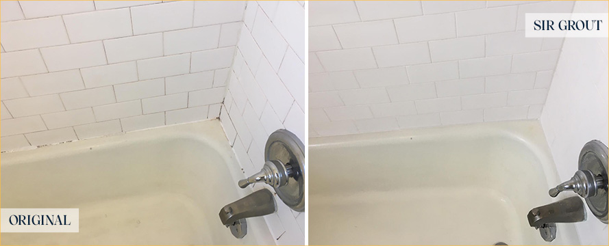 Bathtub Before and After Our Chelsea Caulking Service