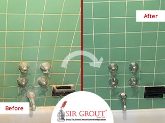 A Low-budget Tile and Grout Cleaning Job Transformed this Dingy Manhattanville Bathroom