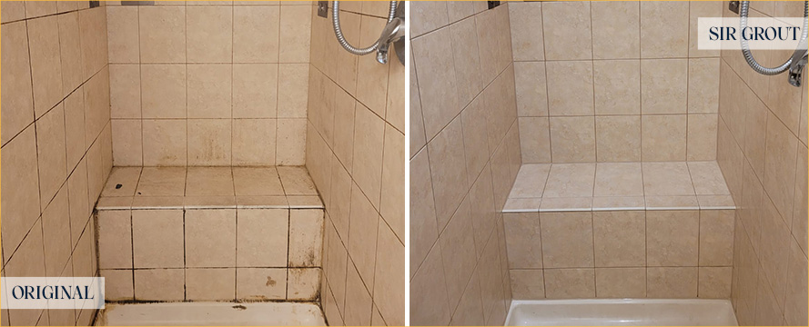 Shower Before and After Our Upper West Side Grout Cleaning Service