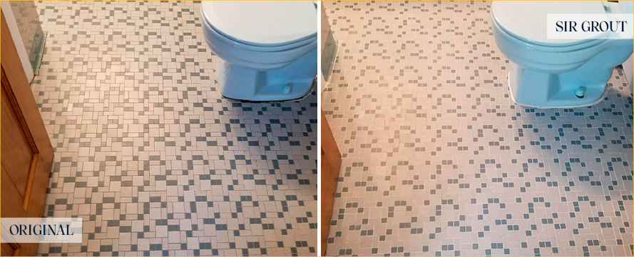 Floor Before and After an Excellent Grout Sealing in Upper West Side, NY