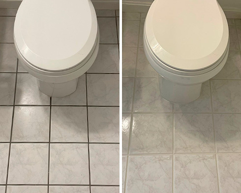Floor Before and After a Grout Sealing in Soho, NY