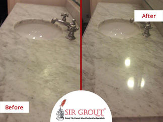 Before and After of a Stone Polishing Service in Soho, New York
