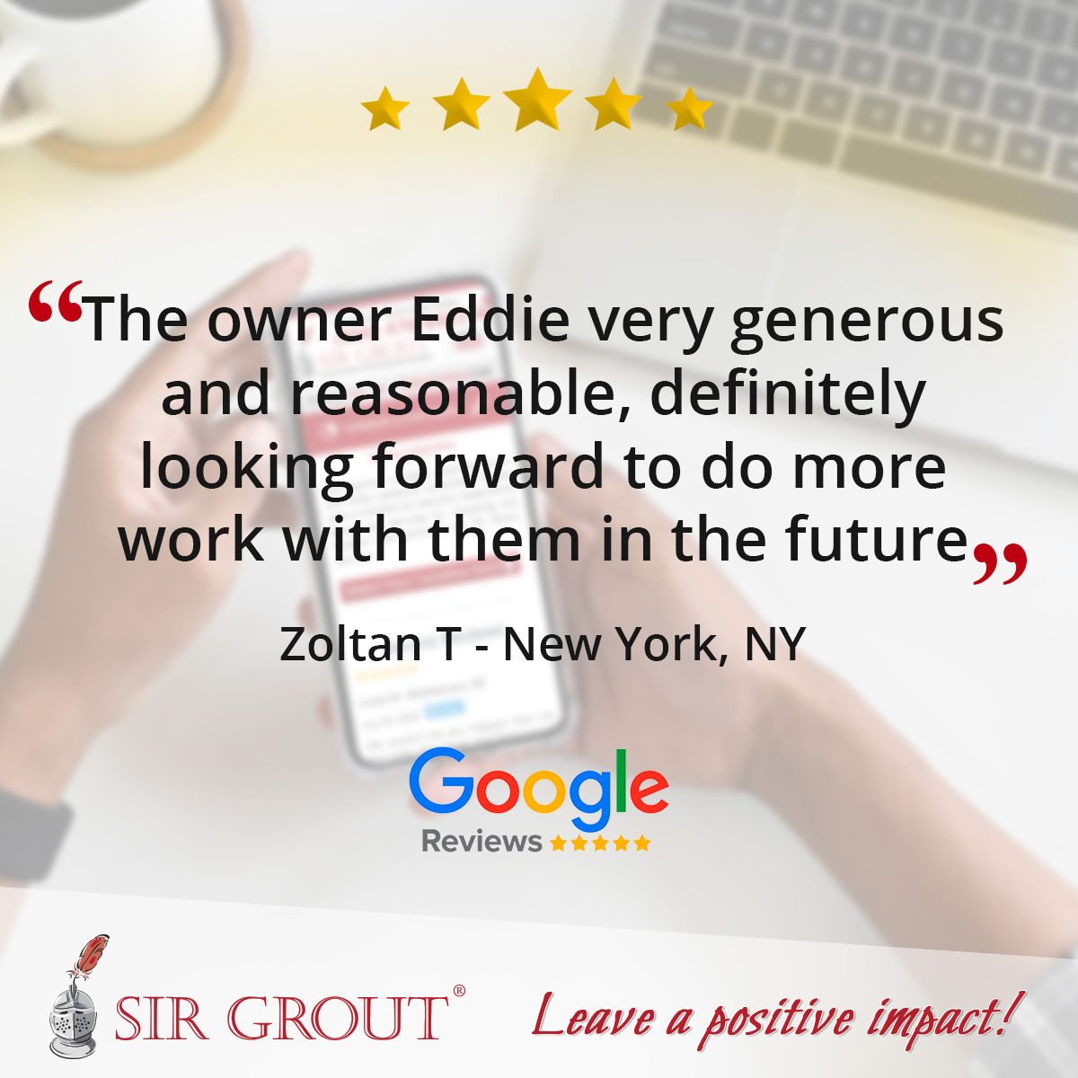 The owner Eddie very generous and reasonable, definitely looking forward to do more work with them in the future